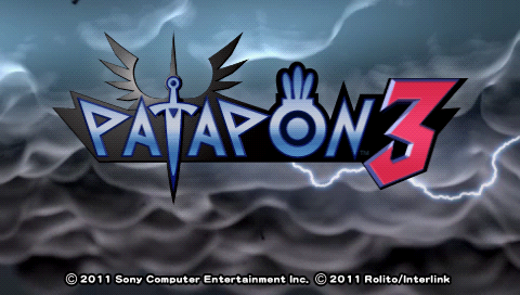 Patapon 3 title screen for PSP